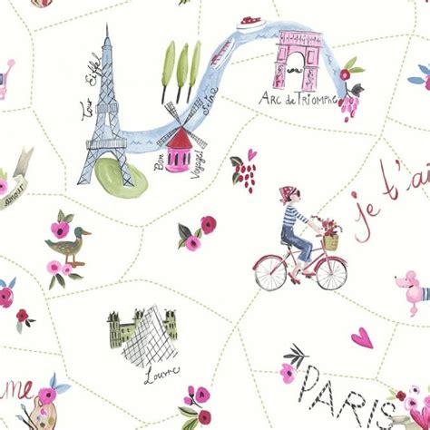 Sample Arthouse Paris With Love Painting Pattern Wallpaper Glitter