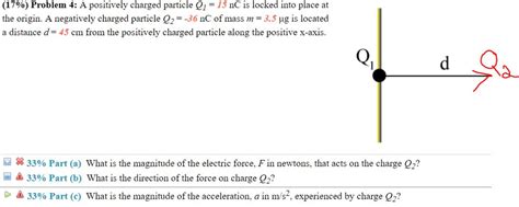 Solved (17%) Problem 4: A positively charged particle 21 = | Chegg.com