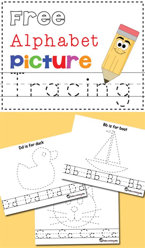 Free Alphabet And Picture Tracing Printables Totschooling