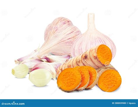 Garlic And Turmeric Stock Photo Image Of Isolated Ingredient 288859980