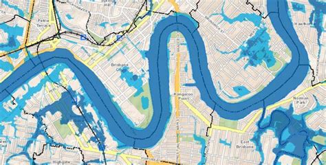 Karte mit günstigen hotels in brisbane, australien. Flood map-Brisbane - Brisbane-Flut-Karte (Australien)