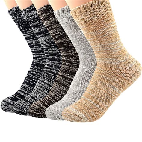 Ezgo Mens Wool Socks Thick Heavy Thermal Fuzzy Warm Winter Crew Socks