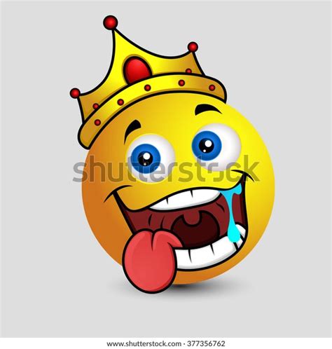 Drooling King Emoji Smiley Emoticon Stock Vektor Royaltyfri 377356762