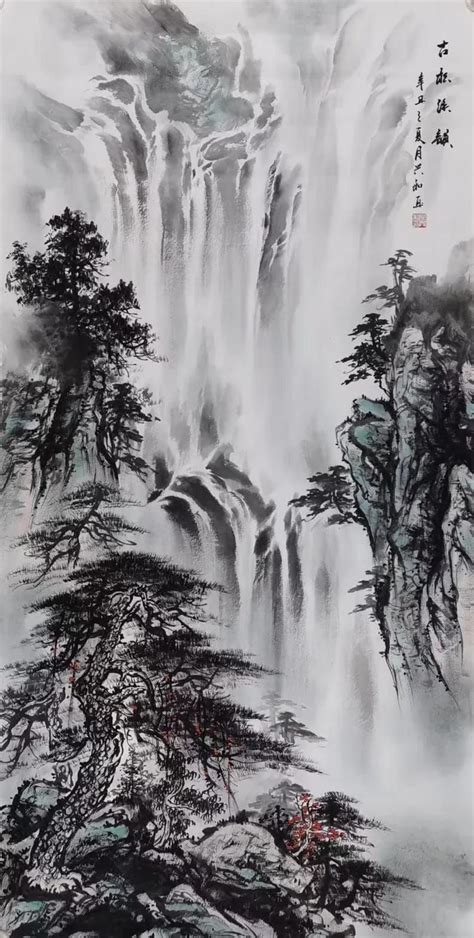 Hand Painted Chinese Shan Shui Painting Ink Wash Mountain Etsy