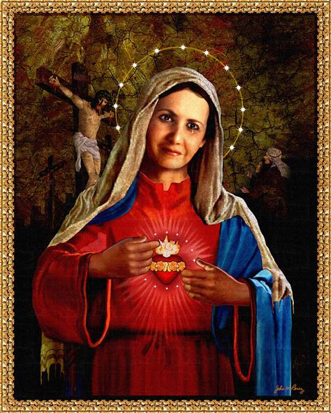 Blessed Virgin Mary Painting By John M Perez