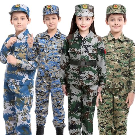 Kids Military Uniform Scouting Army Clothing Camouflage Children