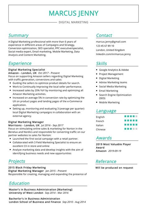 .marketing cover letter sample lauren's tip to anyone wanting to start out in the digital marketing biz is to be prepared to jump online at any time because the digital the digital clock works 24 hours a day, be prepared. Digital Marketing Resume Example in 2020 | Marketing ...