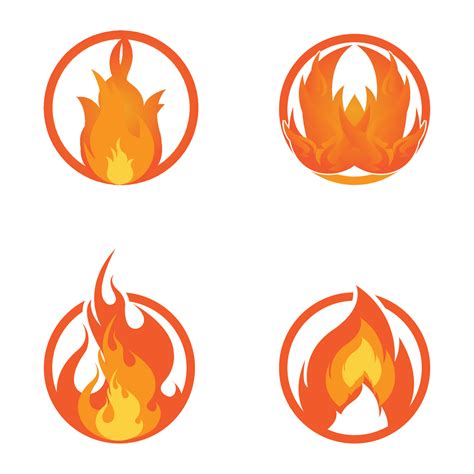 logotipo de vector de icono de fuego ardiente rojo diseño retro