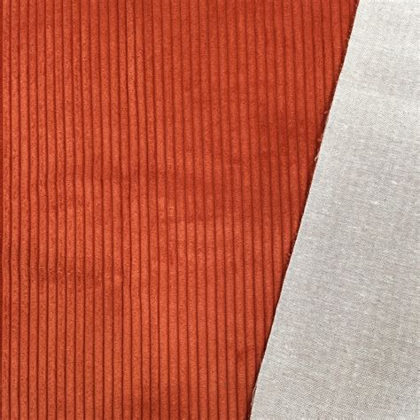 Corduroy Velvet Upholstery Fabric Orange Wide Wale Velvet Etsy
