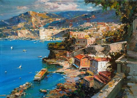Sorrento Seaside Italian Painting On Demand Original Oil On Etsy