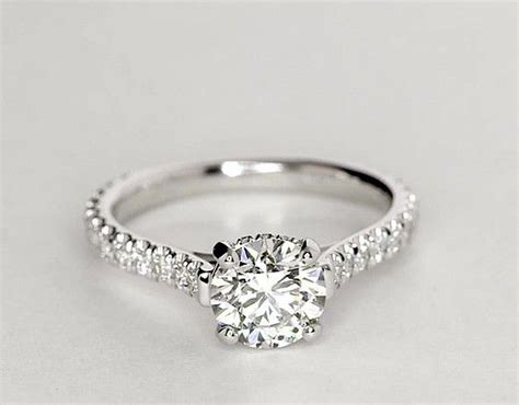 1 Carat Diamond Petite Pavé Crown Diamond Engagement Ring ...