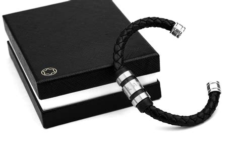 Mens Leather Bracelets Mont Blanc at Dorothy Frederick blog