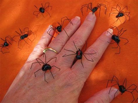 Handmade Black Widow Spiders Five Spiders Realistic Faux Etsy Black
