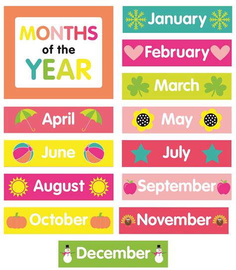 Months Of The Year Printable Room