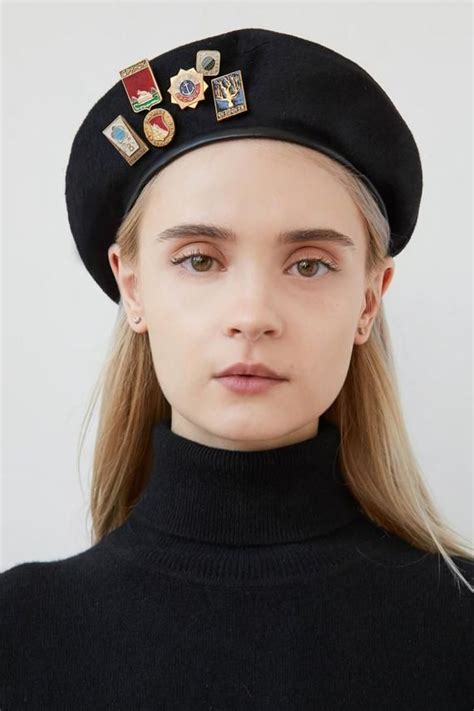 wool beret military beret hat with leather trim and vintage etsy beret fashion military