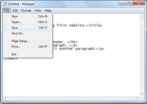 Html Tutorial Part 2 Create Html Page With Notepad ~ Selfstudy