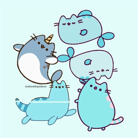 Blue Is Our Favorite Color Pusheen Cute Pusheen Cat Cute Cartoon