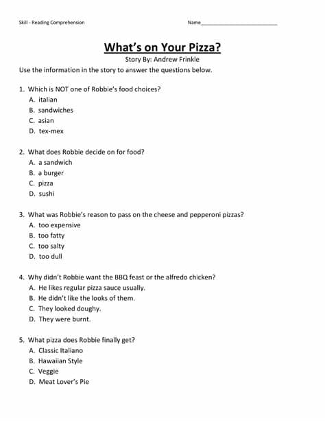 4th Grade Reading Comprehension Worksheets - Best Coloring ...
