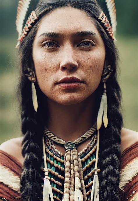 a beautiful native american woman higly detailed midjourney openart