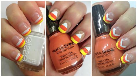 Get a creepy or cute halloween manicure with these artistic nail art designs. DIY Nail Art for Halloween - Easy Candy Corn Nails #9 - YouTube
