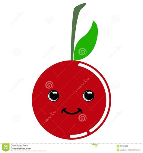 Cute Cherry Emoticon Stock Vector Illustration Of Character 117593096
