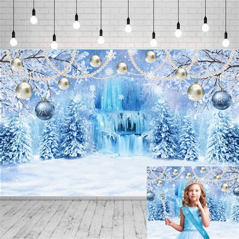 Buy Mecolo Winter Christmas Backdrop Girl Birthday Party Decorations