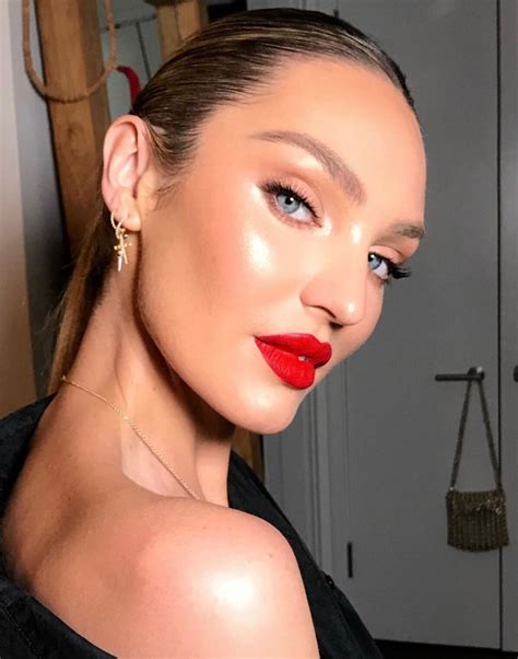 Candice Swanepoel Red Lipstick Makeup Look Red Lipstick Makeup Red