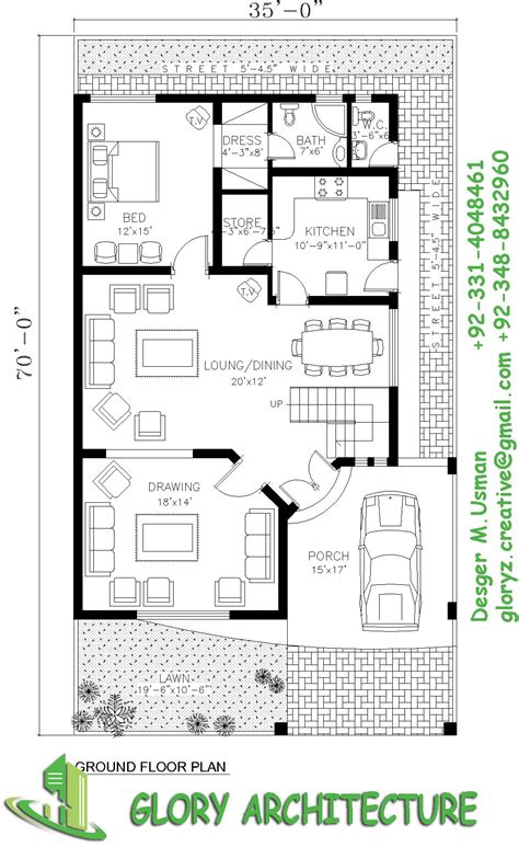 7 Marla House Plan Ground Floor Floorplansclick