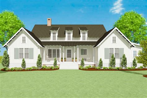 Exclusive Modern Farmhouse Plan With Rear Screen Porch And
