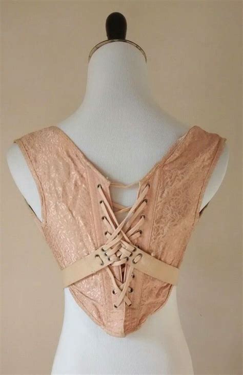 Antique French Victorian Pink Silk Shoulder Corset Back Brace Posture