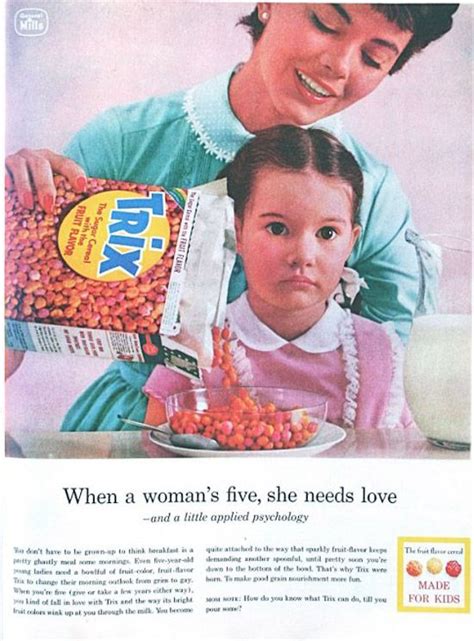 creepy vintage trix cereal ad with disturbed girl funny vintage ads creepy vintage funny ads