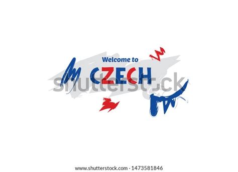 Welcome Czech Name Country Template Design Stock Vector Royalty Free