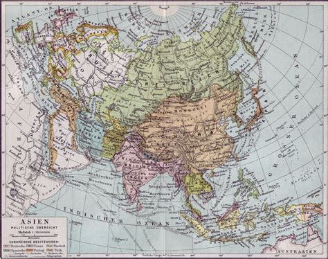 Historical Map Of Asia 1890 Full Size Ex