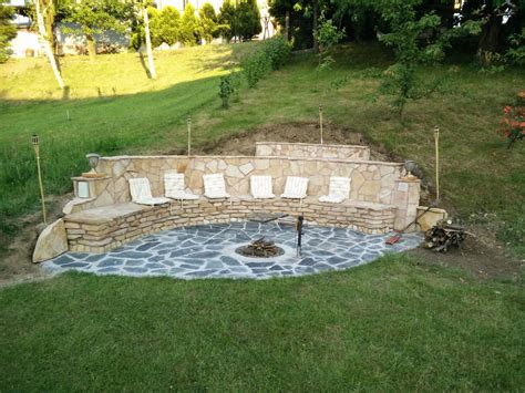 How to build a firepit: Fireplace | Outside fire pits, Outdoor fire, Sloped backyard