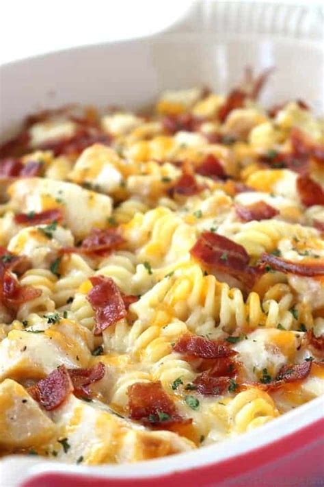 Set aside about 4 tablespoons of the crumbled bacon and add the rest to the mixture. Chicken Bacon Ranch Casserole - CincyShopper