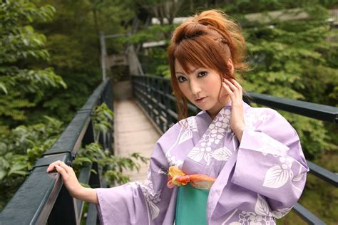 Top Models Asia Kaede Matsushima In Purple Kimono