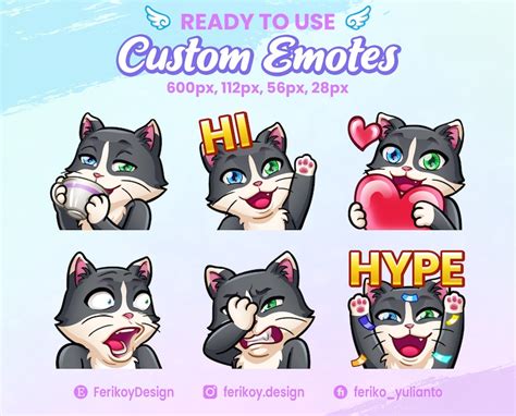 Stream Emotes Cute Cat Packs Custom Emotes Twitch Discord Youtube