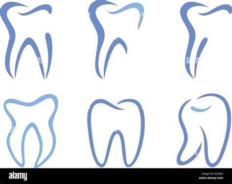 Set Of Abstract Tooth Designs Vector Illustration Stock Vector Image