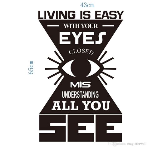 Cartoon Eye Wall Quote Decal Sticker Living Is Easy With Your Eyes