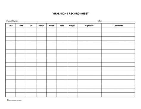 These measurements are taken to help assess the general physical health of a person, give clues to possible diseases. Free Printable Vital Signs Flow Sheet | Download Them Or ...