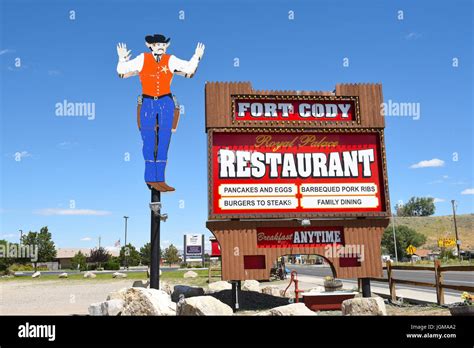 Cody Wyoming June 24 2017 Fort Cody Cowboy Sign The Restaurant Is