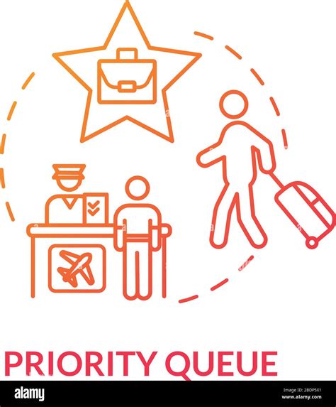Priority Queue Concept Icon Luxury Class Flight Benefit Idea Thin Line
