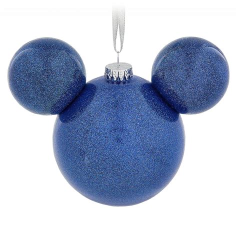 Disney Parks Mickey Mouse Icon Ornament Blue Christmas New With Tags