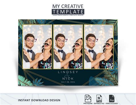 Wedding Photo Booth Template Tropical Photo Booth Template Etsy