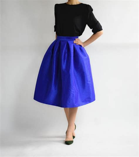 A Line Pleated Taffeta Skirt Ruffle Plus Size Pleated Skirt Emerald