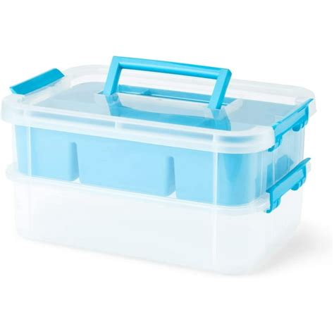 Bins Things Blue 2 Trays Stackable Storage Container And Organizers
