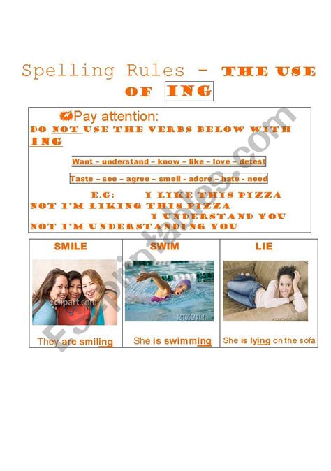 Maybe you would like to learn more about one of these? English worksheets: present continuous - spelling rules