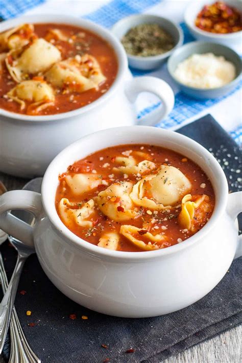 Tomato Tortellini Soup Only 3 Ingredients The Thirsty Feast By