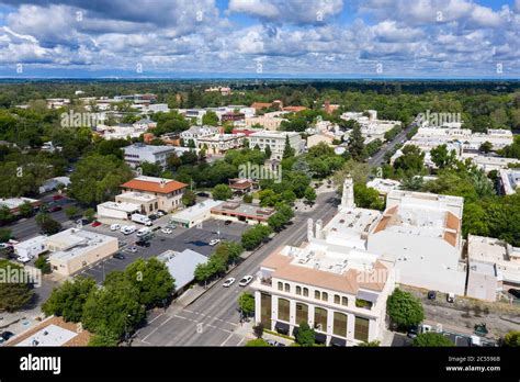 Aerial Views Above Downtown Chico California Stock Photo Alamy