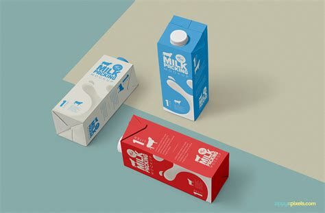 Free Milk Carton Mockup Zippypixels